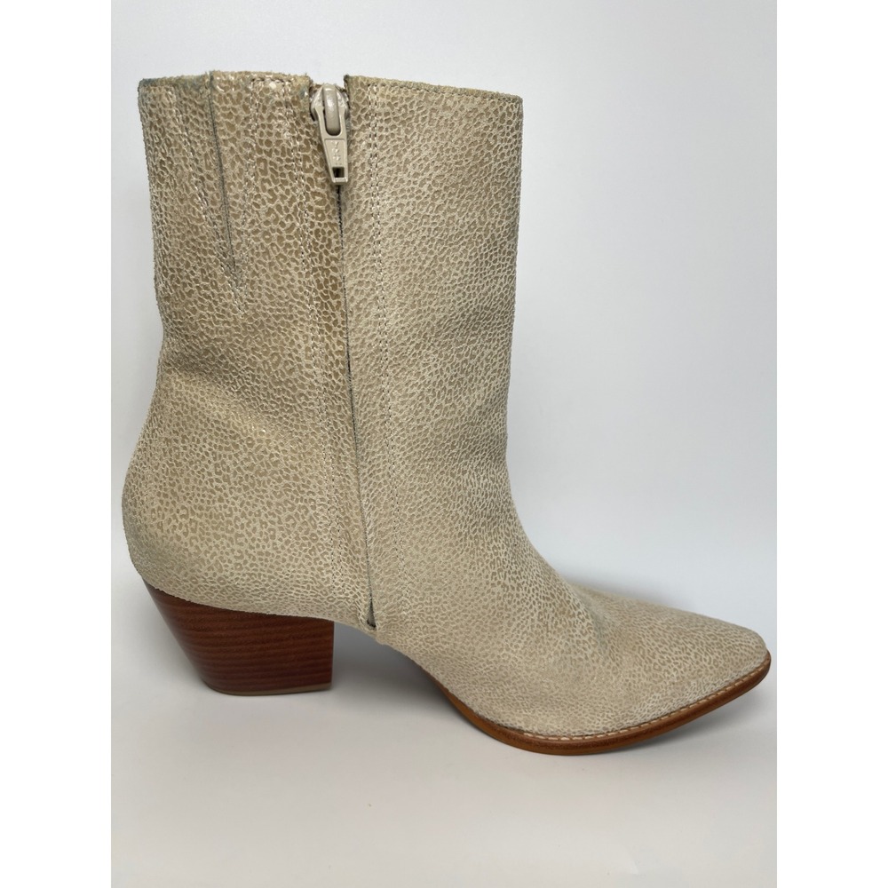 Matisse Womens Metallic Champagne Pointed Toe Leather Western Ankle Boots 9.5M - Picture 4 of 12